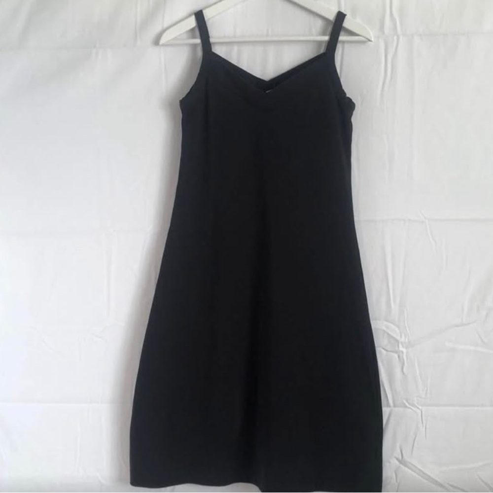 Black Patagonia Tank Top Midi Dress with Built-in Bra